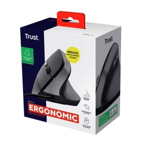 Trust Bayo II/Vertikálna/Optická/Pre pravákov/2 400 DPI/Drôtová USB/Čierna 25144