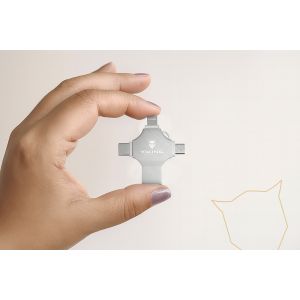 Viking 4v1/Flash USB/16GB/USB 3.0/USB-A + USB-C/+ Adaptér/Strieborná VUF16GBS