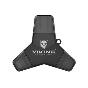 VIKING USB FLASH DISK 3.0 4v1 128GB, S KONCOVKOU APPLE LIGHTNING, USB-C, MICRO USB, USB3.0, čierna VUFII128B