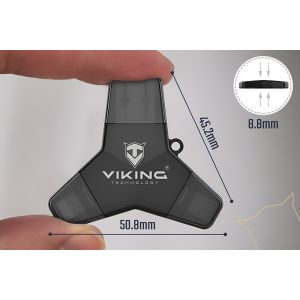 VIKING USB FLASH DISK 3.0 4v1 128GB, S KONCOVKOU APPLE LIGHTNING, USB-C, MICRO USB, USB3.0, čierna VUFII128B