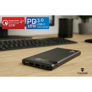 VIKING POWER BANK PN-962PD QC3.0 20000mAh, QUICK CHARGE 3.0, Čierna PN962B