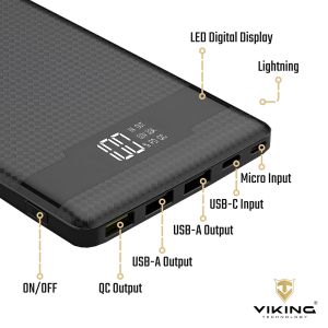 VIKING POWER BANK PN-962PD QC3.0 20000mAh, QUICK CHARGE 3.0, Čierna PN962B