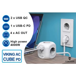 Sieťový adaptér Viking AC Cube PD, rozbočovač, 7 výstupov VACCUBEPD