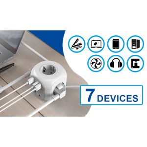 Sieťový adaptér Viking AC Cube PD, rozbočovač, 7 výstupov VACCUBEPD