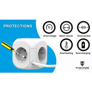 Sieťový adaptér Viking AC Cube PD, rozbočovač, 7 výstupov VACCUBEPD