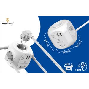 Sieťový adaptér Viking AC Cube PD, rozbočovač, 7 výstupov VACCUBEPD