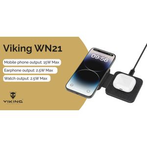 Skladacia wireless nabíjačka Viking WN21 VWN21B