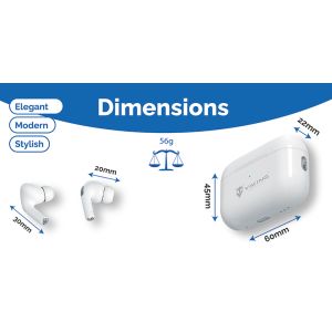 Bezdrôtové Bluetooth slúchadlá Viking AIR PLUS/ANC/BT/Bezdrôt/Biela VPRORT