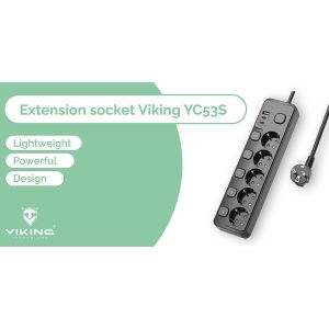 Predlžovacia zásuvka Viking YC53S VYC53SB