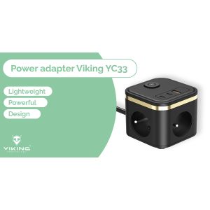 Sieťový adaptér VIKING YC33, čierna VYC33B