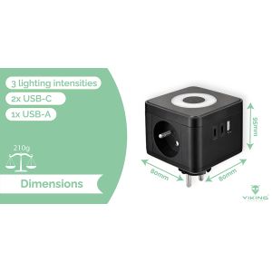 Sieťový adaptér VIKING Y23L, čierna VY23LB