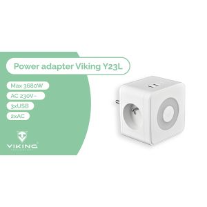 Sieťový adaptér VIKING Y23L, čierna VY23LB