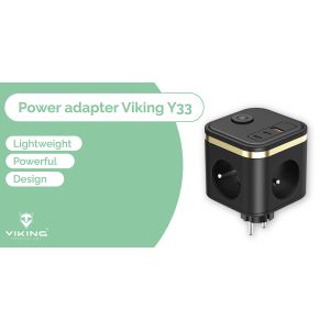 Sieťový adaptér VIKING Y33, biela VY33W
