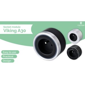Zásuvkový modul Viking A30SB, strieborno-čierna VA30SB