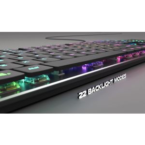Genesis herná mechanická klávesnica THOR 420/RGB/Content Slim Blue/Drôtová USB/US layout/Sivá NKG-1587