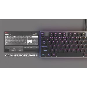 Genesis herná mechanická klávesnica THOR 420/RGB/Content Slim Blue/Drôtová USB/US layout/Sivá NKG-1587