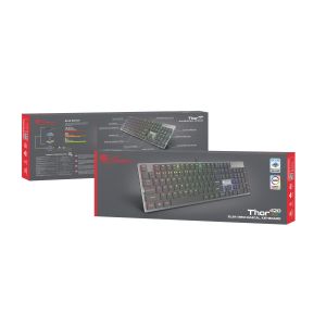 Genesis herná mechanická klávesnica THOR 420/RGB/Content Slim Blue/Drôtová USB/US layout/Sivá NKG-1587