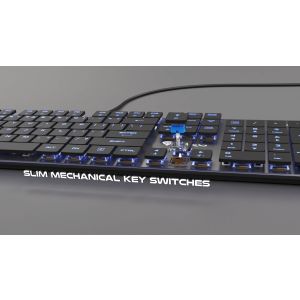 Genesis herná mechanická klávesnica THOR 420/RGB/Content Slim Blue/Drôtová USB/US layout/Sivá NKG-1587