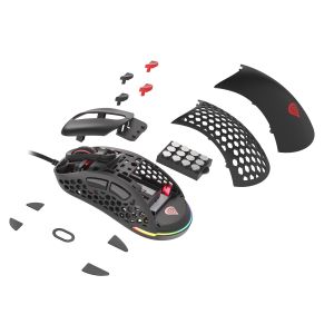 Genesis herná optická myš XENON 800/RGB/Herná/Optická/Pre pravákov/6 000 DPI/Drôtová USB/Čierna NMG-1629
