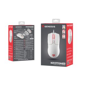 Genesis herná optická myš KRYPTON 750/RGB/8000 DPI/Herná/Optická/8 000 DPI/Drôtová USB/Biela NMG-1842