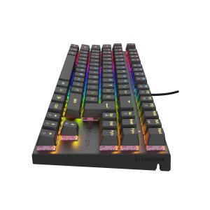 Genesis herná mechanická klávesnica THOR 303/TKL/RGB/Outemu Peach Silent/Drôtová USB/US layout/Čierna NKG-1881
