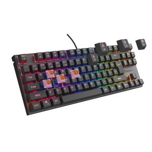 Genesis herná mechanická klávesnica THOR 303/TKL/RGB/Outemu Peach Silent/Drôtová USB/US layout/Čierna NKG-1881