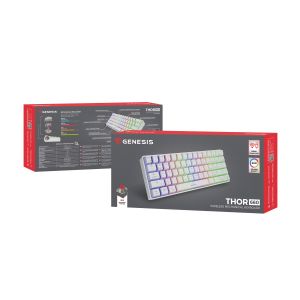 Genesis herná klávesnica THOR 660/RGB/Gateron Brown/Bezdrôtová USB + Bluetooth/US layout/Biela NKG-1915