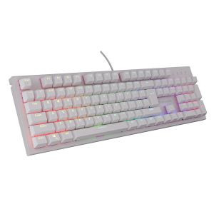 Genesis herná mechanická klávesnica THOR 303/RGB/Outemu Peach Silent/Drôtová USB/US layout/Biela NKG-1879