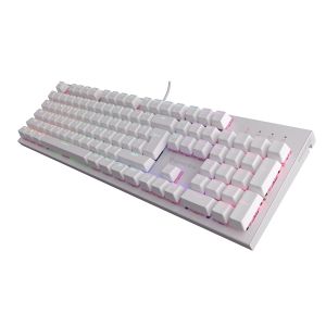 Genesis herná mechanická klávesnica THOR 303/RGB/Outemu Peach Silent/Drôtová USB/US layout/Biela NKG-1879