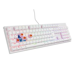 Genesis herná mechanická klávesnica THOR 303/RGB/Outemu Peach Silent/Drôtová USB/US layout/Biela NKG-1879
