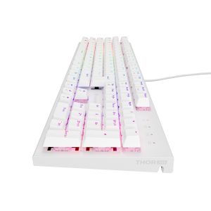 Genesis herná mechanická klávesnica THOR 303/RGB/Outemu Peach Silent/Drôtová USB/US layout/Biela NKG-1879