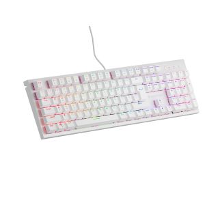Genesis herná mechanická klávesnica THOR 303/RGB/Outemu Peach Silent/Drôtová USB/US layout/Biela NKG-1879