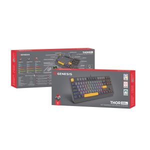 Genesis herná klávesnica THOR 230/TKL/RGB/Outemu Red/Drôtová USB/US layout/Anchor Negative Šedá NKG-2082