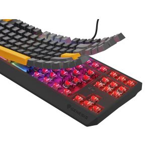 Genesis herná klávesnica THOR 230/TKL/RGB/Outemu Red/Drôtová USB/US layout/Anchor Positive Šedá NKG-2081