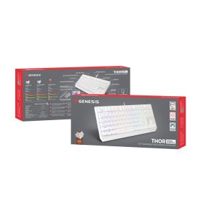 Genesis herná klávesnica THOR 230/TKL/RGB/Outemu Brown/Drôtová USB/US layout/Biela NKG-2080