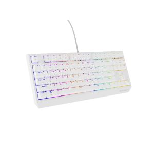 Genesis herná klávesnica THOR 230/TKL/RGB/Outemu Red/Drôtová USB/US layout/Biela NKG-2078