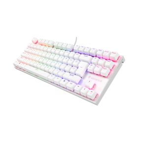 Genesis tichá herná klávesnica THOR 303/TKL/RGB/Outemu Peach Silent/Drôtová USB/US layout/Biela NKG-2063