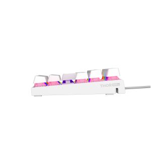 Genesis tichá herná klávesnica THOR 303/TKL/RGB/Outemu Peach Silent/Drôtová USB/US layout/Biela NKG-2063