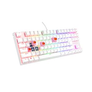 Genesis tichá herná klávesnica THOR 303/TKL/RGB/Outemu Peach Silent/Drôtová USB/US layout/Biela NKG-2063