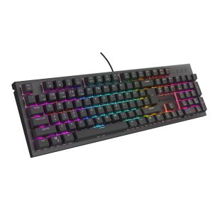 GENESIS mechanická herná klávesnica THOR 303/RGB/Outemu Peach Silent/Drôtová USB/US layout/Čierna NKG-2167