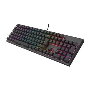 GENESIS mechanická herná klávesnica THOR 303/RGB/Outemu Peach Silent/Drôtová USB/US layout/Čierna NKG-2167