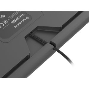 GENESIS mechanická herná klávesnica THOR 303/RGB/Outemu Peach Silent/Drôtová USB/US layout/Čierna NKG-2167