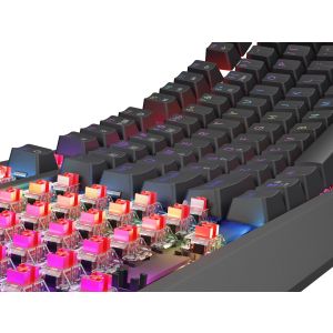 GENESIS herná klávesnica THOR 230/TKL/RGB/Outemu Red/Bezdrôtová USB + Bluetooth/US layout/Čierna NKG-2106