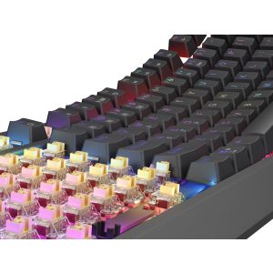 GENESIS herná klávesnica THOR 230/TKL/RGB/Outemu Panda/Bezdrôtová USB + Bluetooth/US layout/Čierna NKG-2107