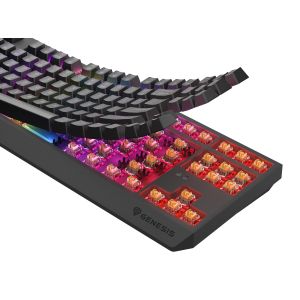 GENESIS herná klávesnica THOR 230/TKL/RGB/Outemu Panda/Bezdrôtová USB + Bluetooth/US layout/Čierna NKG-2107