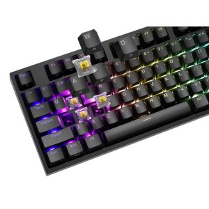 Herná mechanická klávesnica Genesis THOR 404/RGB/Outemu Peach Silent/Drôtové USB-A/US layout/Čierna NKG-2297