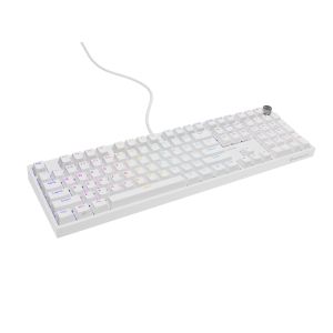 Herná mechanická klávesnica Genesis THOR 404/RGB/Gateron Yellow Pro/Drôtové USB-A/US layout/Biela NKG-2299