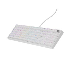 Herná mechanická klávesnica Genesis THOR 404/RGB/Gateron Yellow Pro/Drôtové USB-A/US layout/Biela NKG-2299
