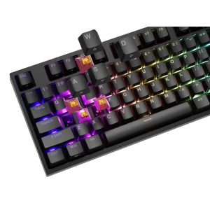 Herná mechanická klávesnica Genesis THOR 404/RGB/Gateron Yellow Pro/Drôtové USB-A/US layout/Čierna NKG-2298