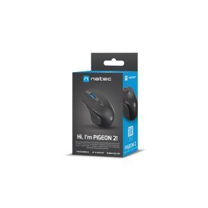 Natec optická myš PIGEON 2/4 000 DPI/Kancelárska/Optická/4 000 DPI/Drôtová USB/Čierna NMY-2047